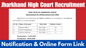 Jharkhand High Court Recruitment