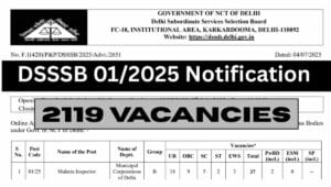 DSSSB Jail Warder and Other Posts Vacancy