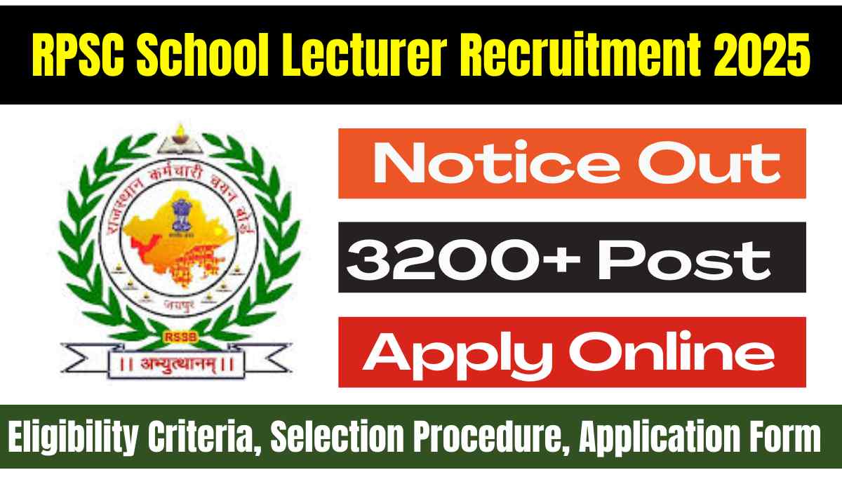RPSC School Lecturer Recruitment