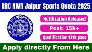 RRC NWR Jaipur Sports Quota Recruitment 2025