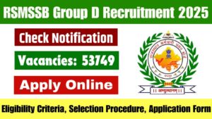 RSMSSB Group D Recruitment 2025