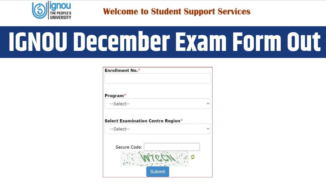 IGNOU December Exam Form 2025