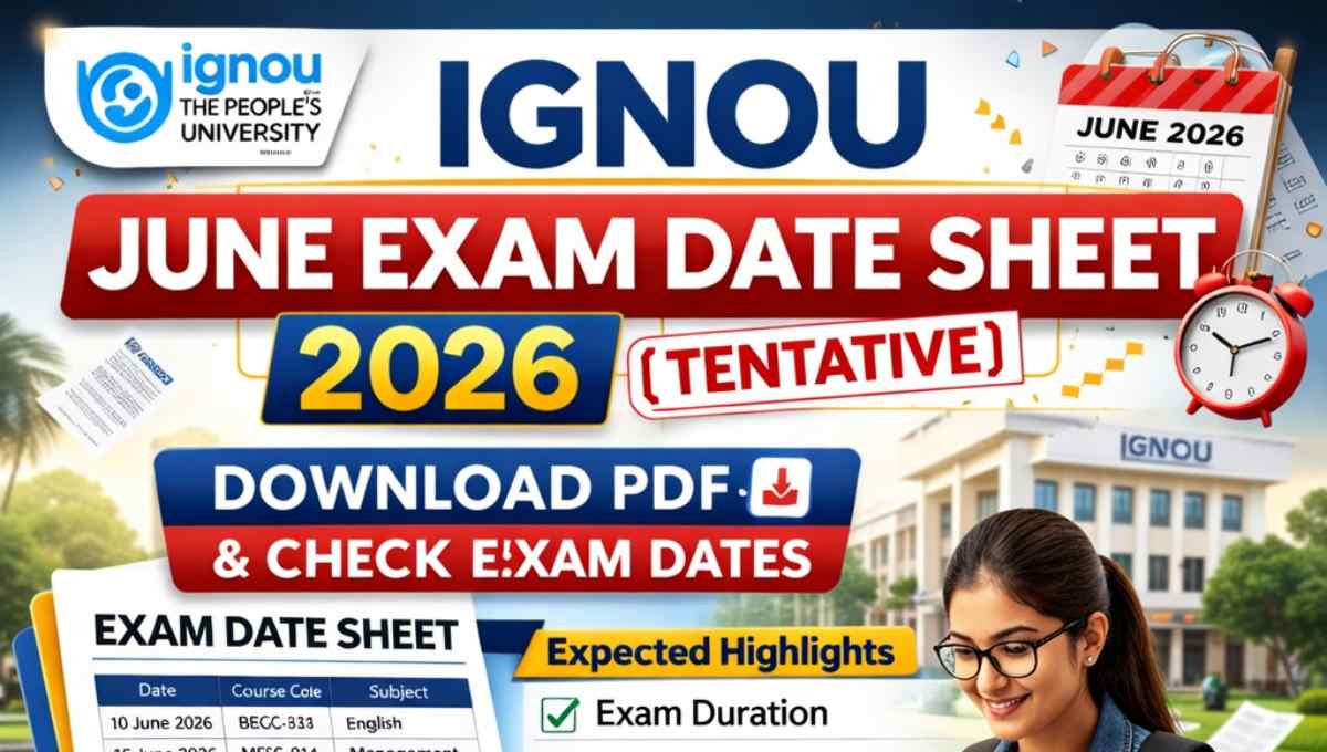 IGNOU June Exam Date Sheet 2026