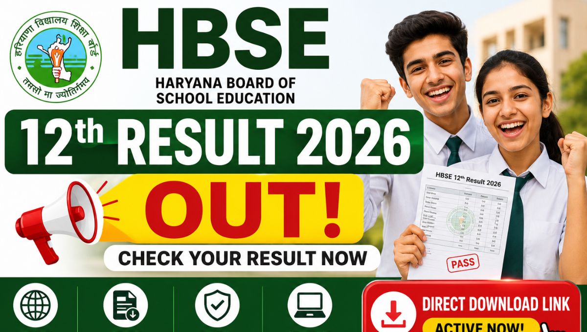HBSE 12th Result 2026 OUT Direct Download Link