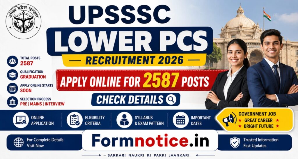 UPSSSC Lower PCS Recruitment 2026 Apply Online Form for 2587 Posts 1 UPSSSC Lower PCS Recruitment 2026