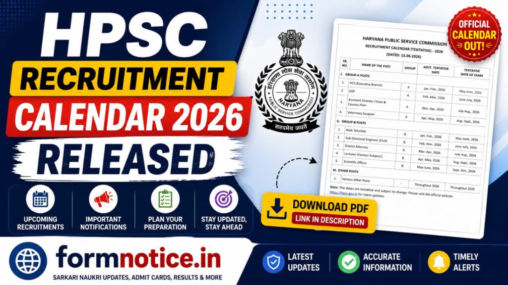 HPSC Recruitment Calendar 2026