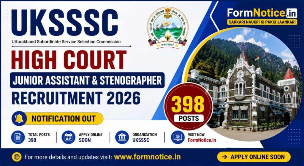 UKSSSC Uttarakhand High Court Recruitment 2026 Apply Online Form For 398 Posts 1 UKSSSC Uttarakhand High Court Recruitment 2026