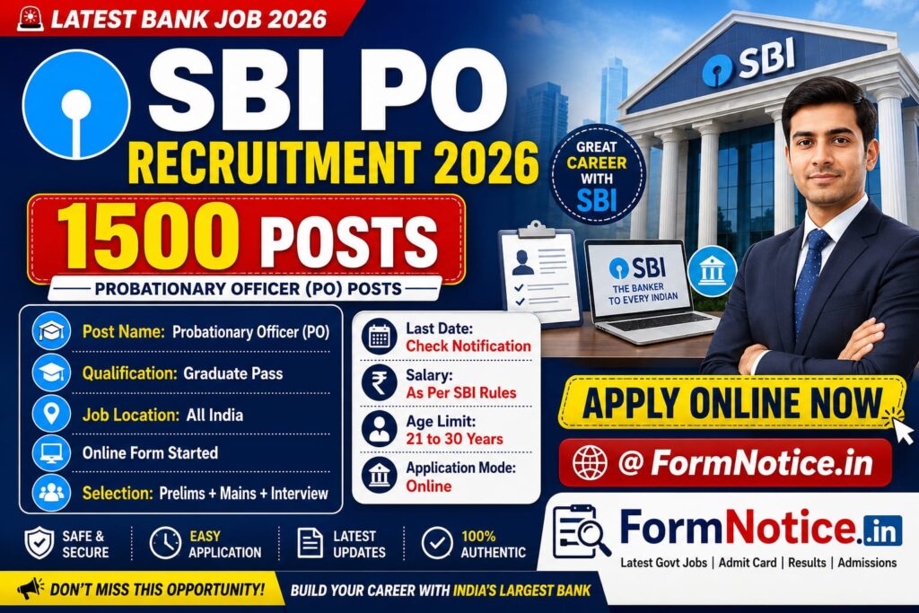 SBI PO Recruitment 2026 Apply Online Form For 1500 Posts 1 SBI PO Recruitment 2026
