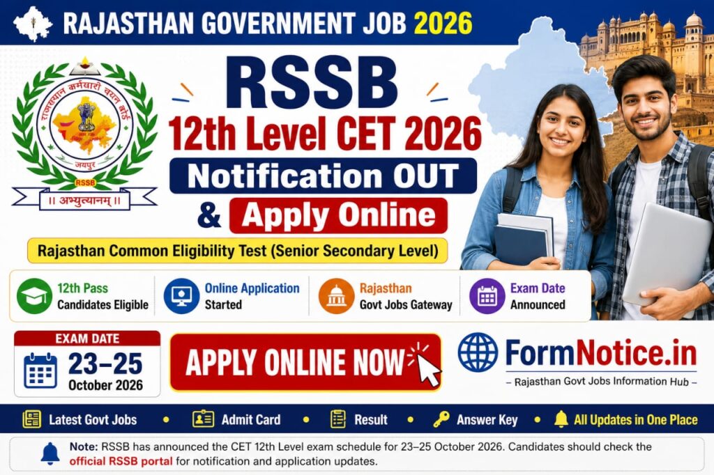 RSSB 12th Level CET 2026