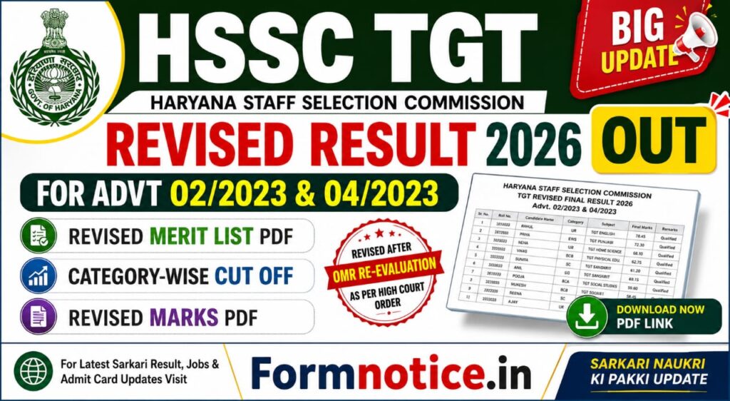 HSSC TGT Revised Result 2026