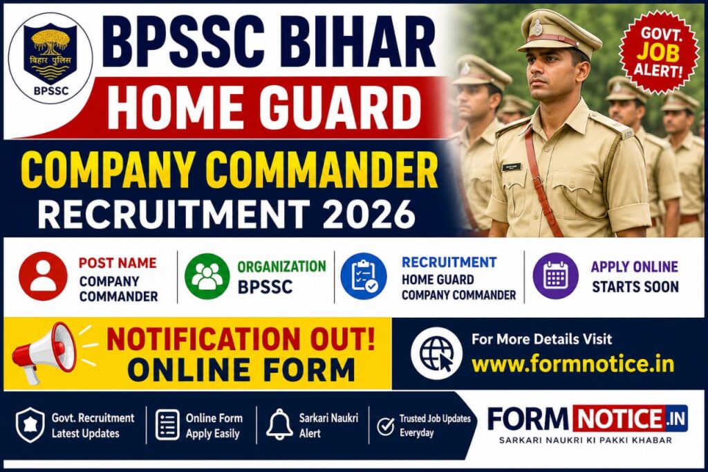BPSSC Bihar Home Guard Company Commander Recruitment