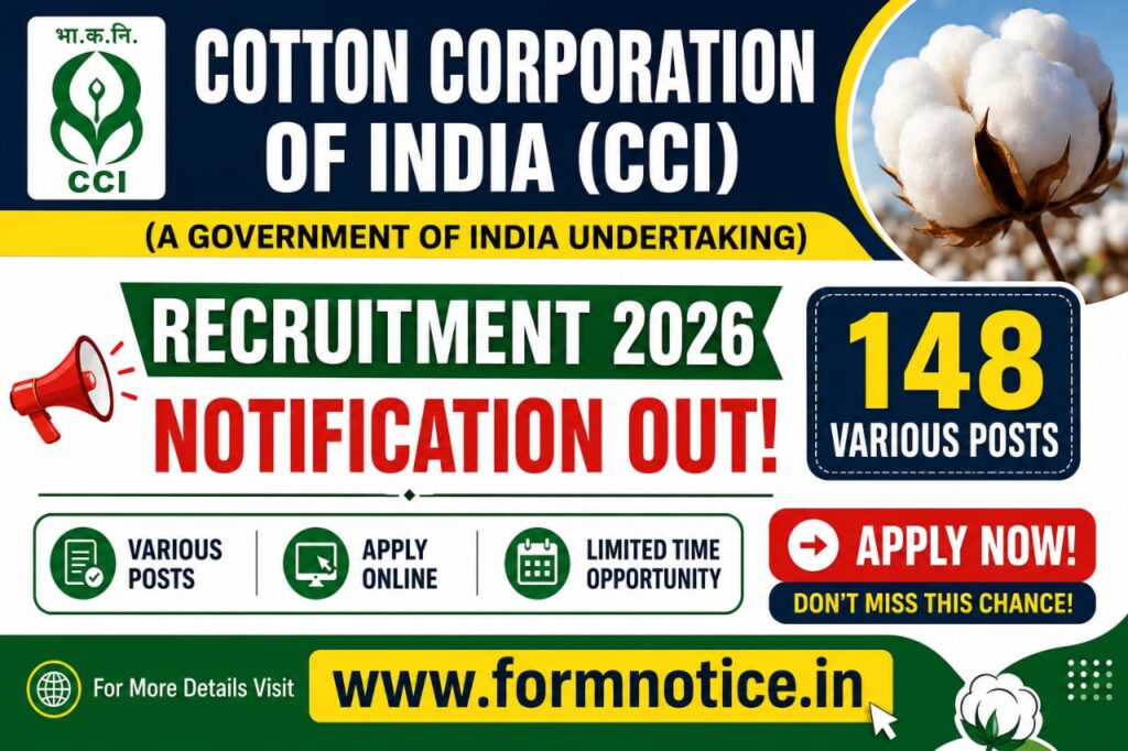 Cotton Corporation of India Recruitment 2026 Notification OUT for 148 Posts, Apply Online Form 1 Cotton Corporation of India Recruitment 2026
