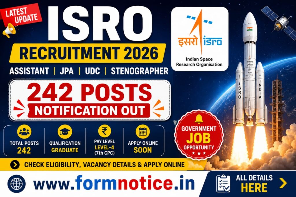ISRO Recruitment 2026 Notification OUT for 242 Posts, Apply For Assistant, JPA, UDC & Stenographer Posts 1 ISRO Recruitment 2026