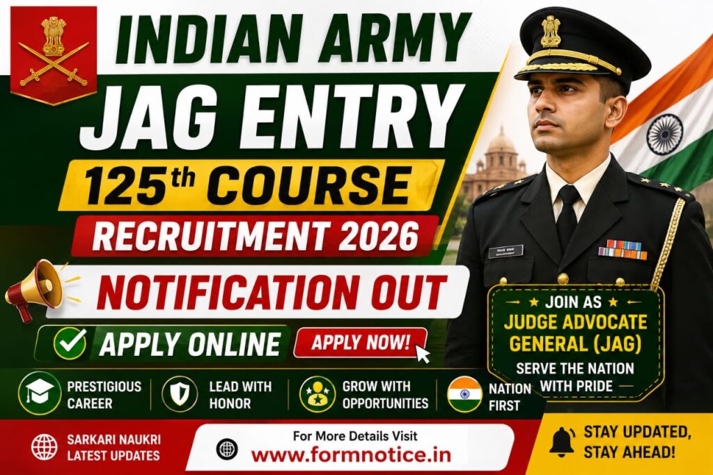 Indian Army JAG Entry 125th Course Recruitment 2026 Check Eligibility Details, Apply Online Form 1 Indian Army JAG Entry 125th Course Recruitment 2026