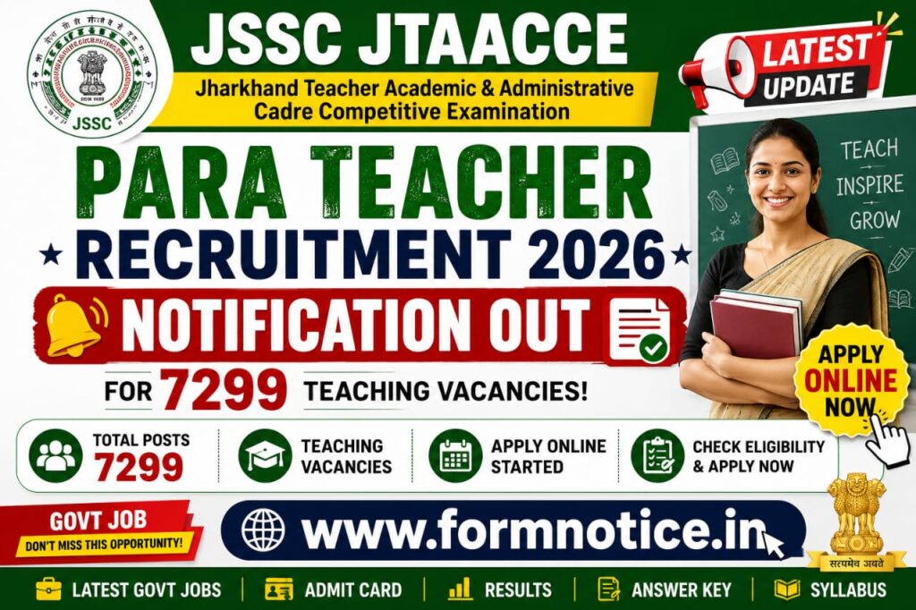 JSSC JTAACCE Para Teacher Recruitment 2026