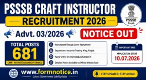 PSSSB Craft Instructor Recruitment 2026