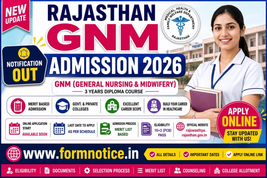 Rajasthan GNM Admission 2026