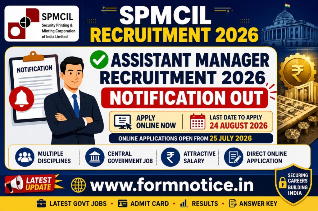 SPMCIL Assistant Manager Recruitment 2026