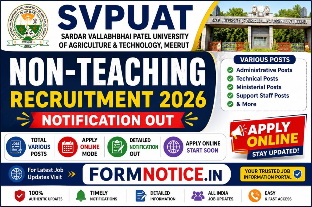 SVPUAT Non-Teaching Recruitment 2026