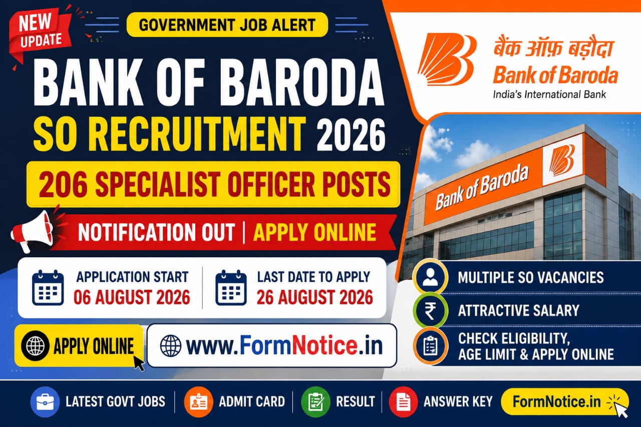 Bank of Baroda Specialist Officer Recruitment 2026
