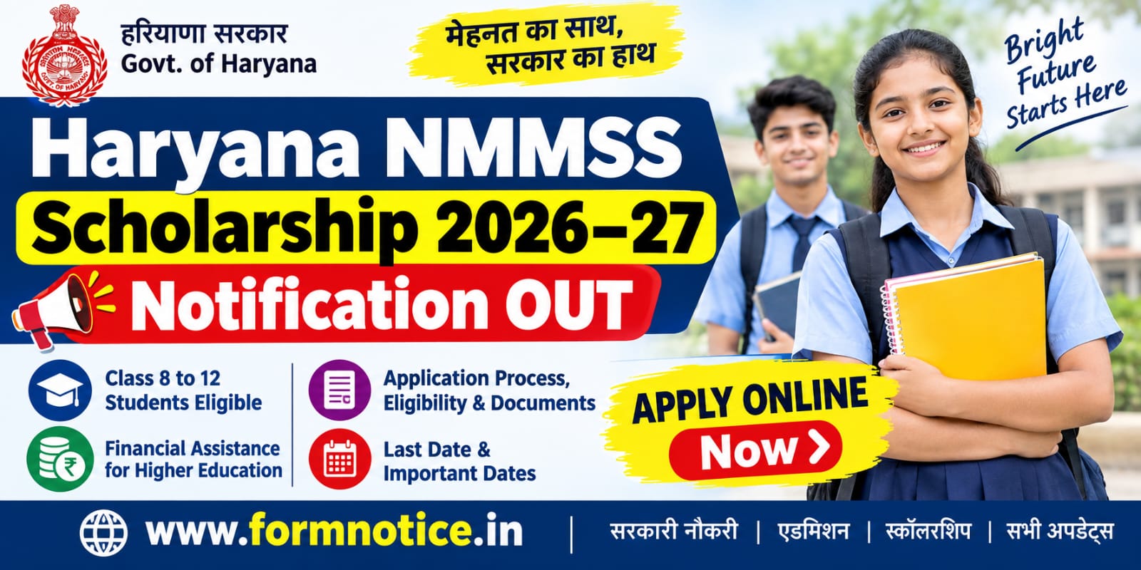 Haryana NMMSS Scholarship 2026-27