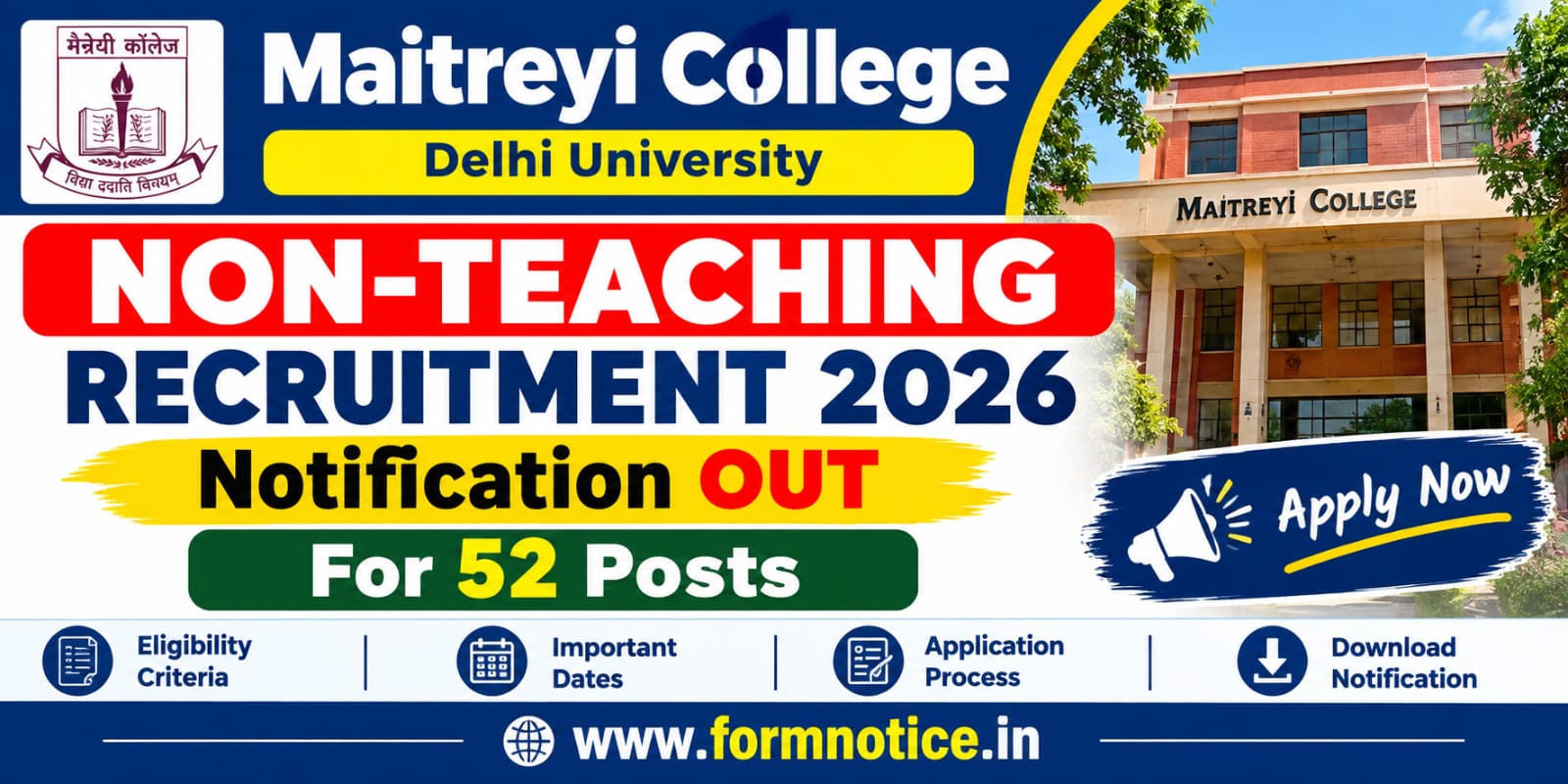 Maitreyi College Non- Teaching Recruitment 2026