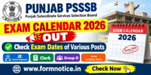 PSSSB Exam Calendar 2026