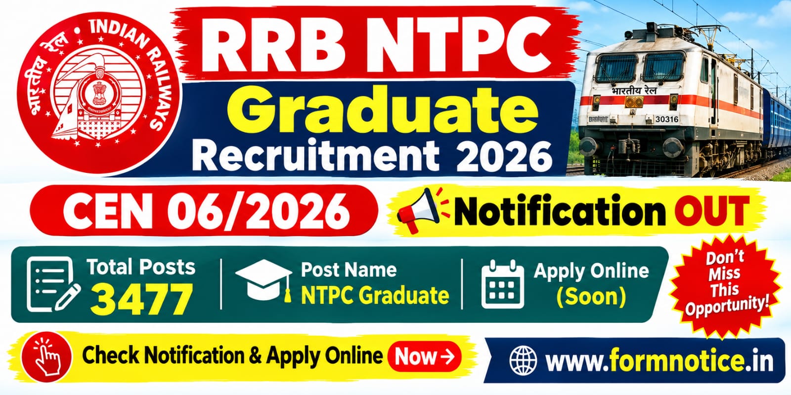 RRB NTPC Graduate Recruitment 2026