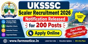 UKSSSC Scalar Recruitment 2026