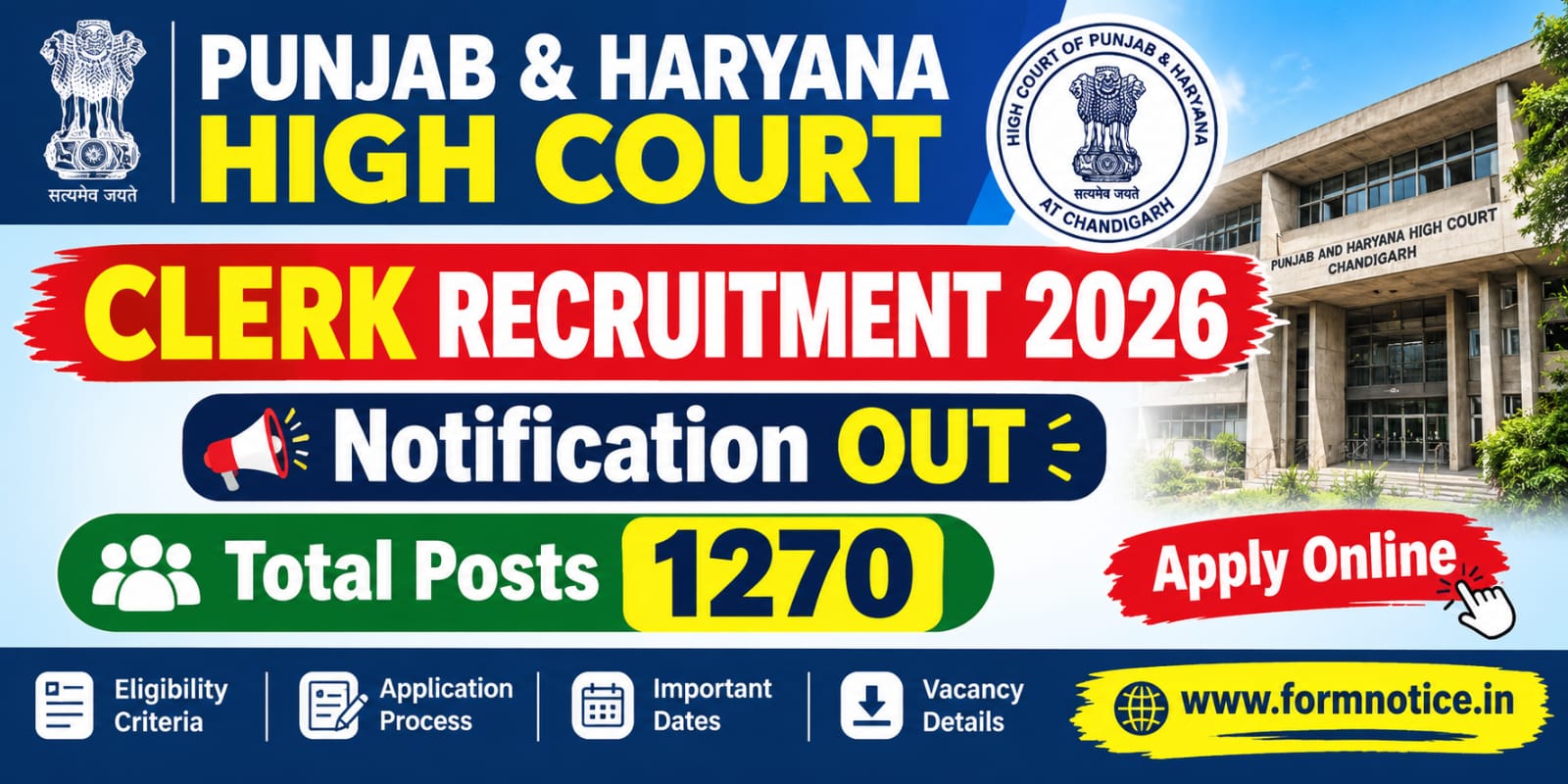 Punjab and Haryana High Court Clerk Recruitment 2026